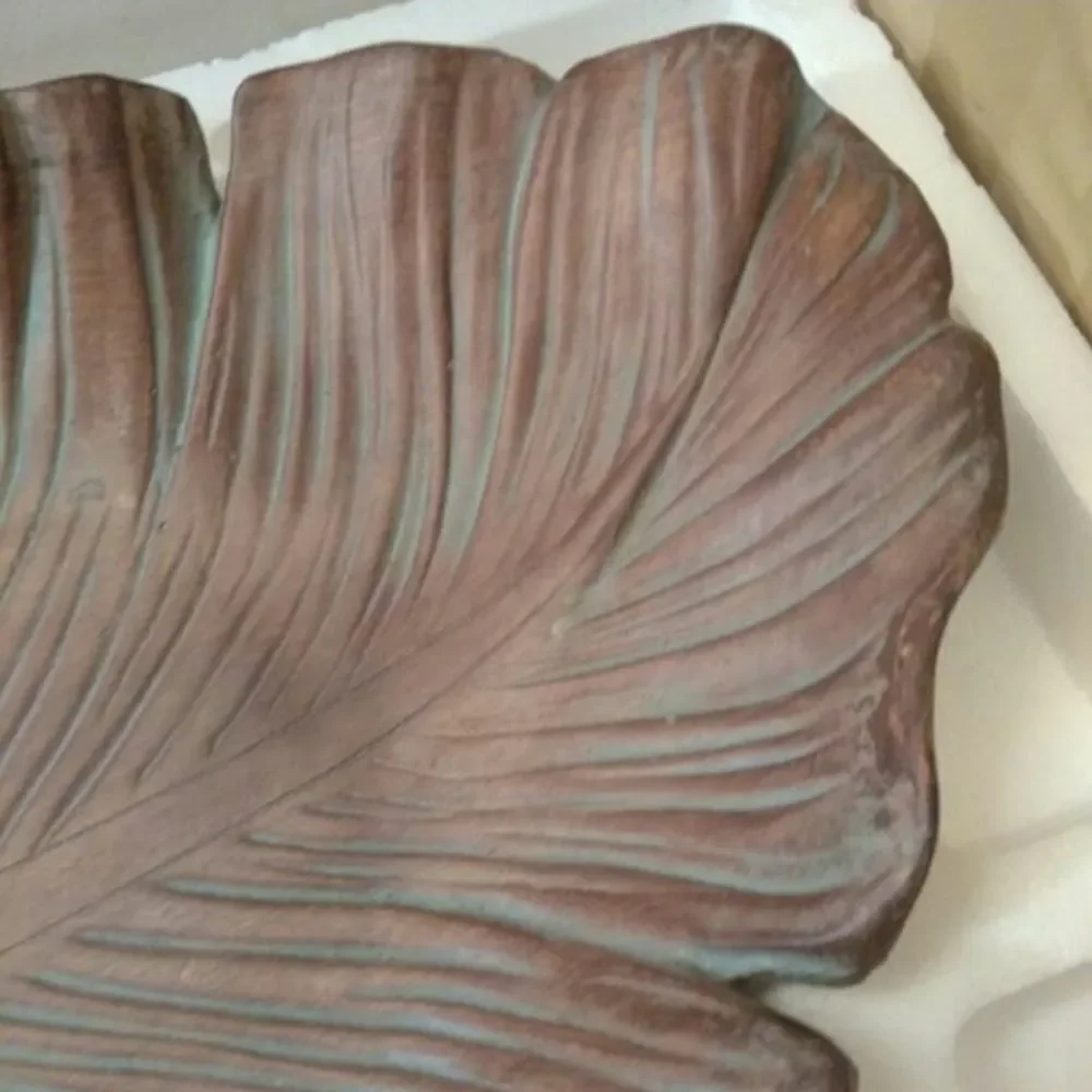 🩵NIB Partylite Brown Leaf Sculpted Pillar Candle Garden Centerpiece - Picture 10 of 15